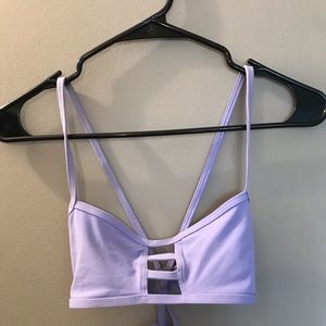 JOLYN lavender cross back bikini top